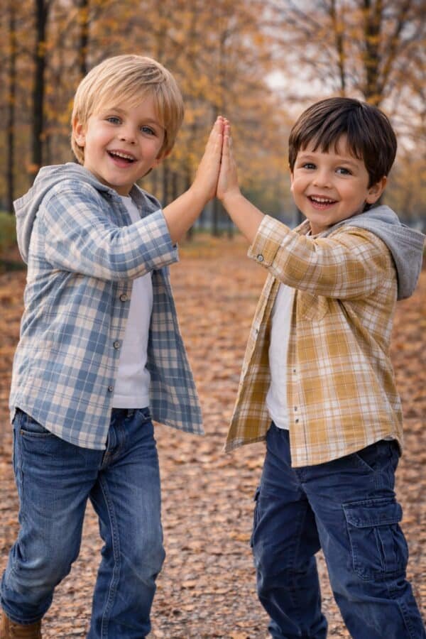 Camisa cuadrille con capucha